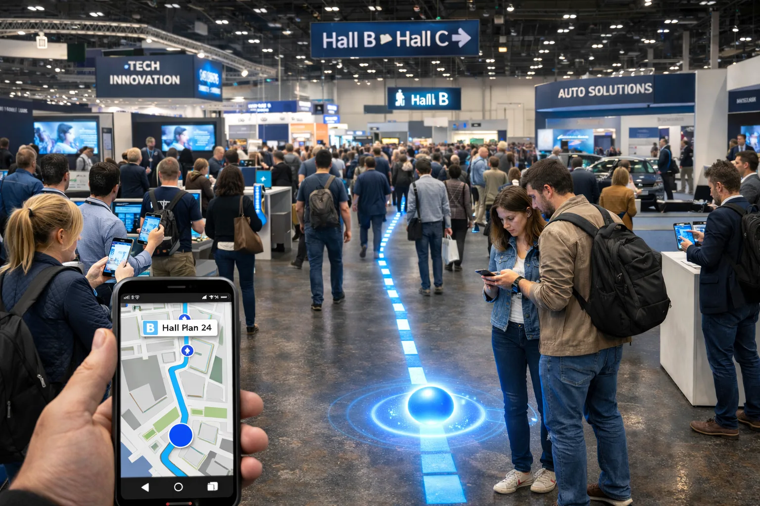 Indoor navigation for trade shows and conferences – Crowd Connected wayfinding